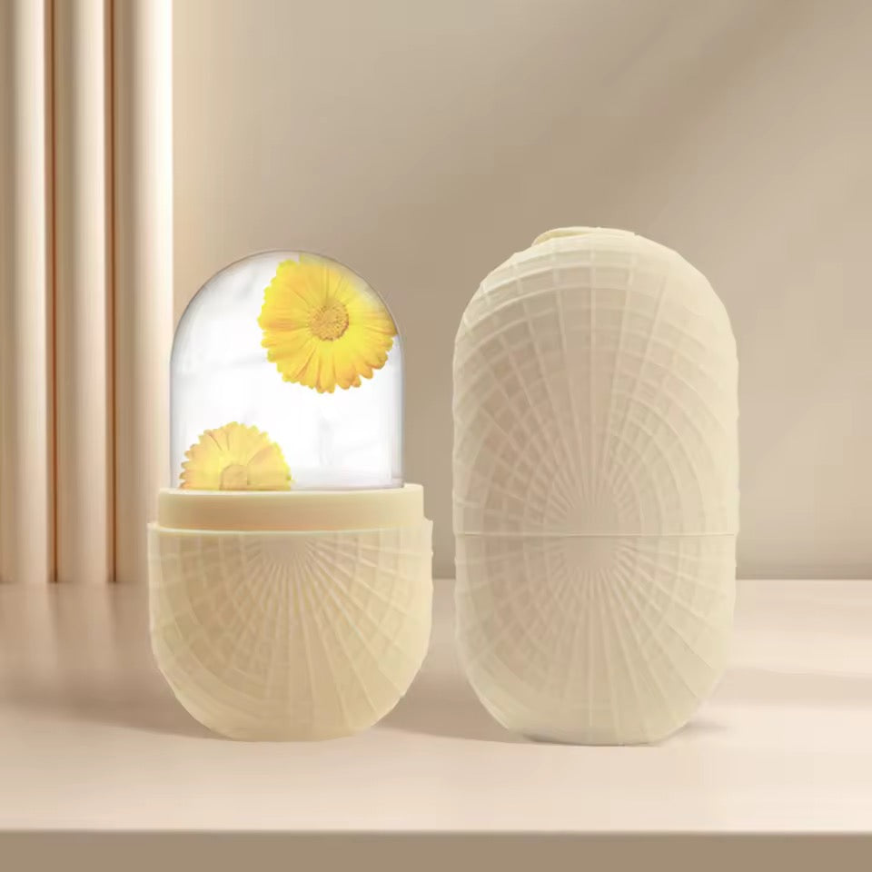 Rouleau à Glace Visage & Yeux en Silicone – Outil Raffermissant & Apaisant Réutilisable