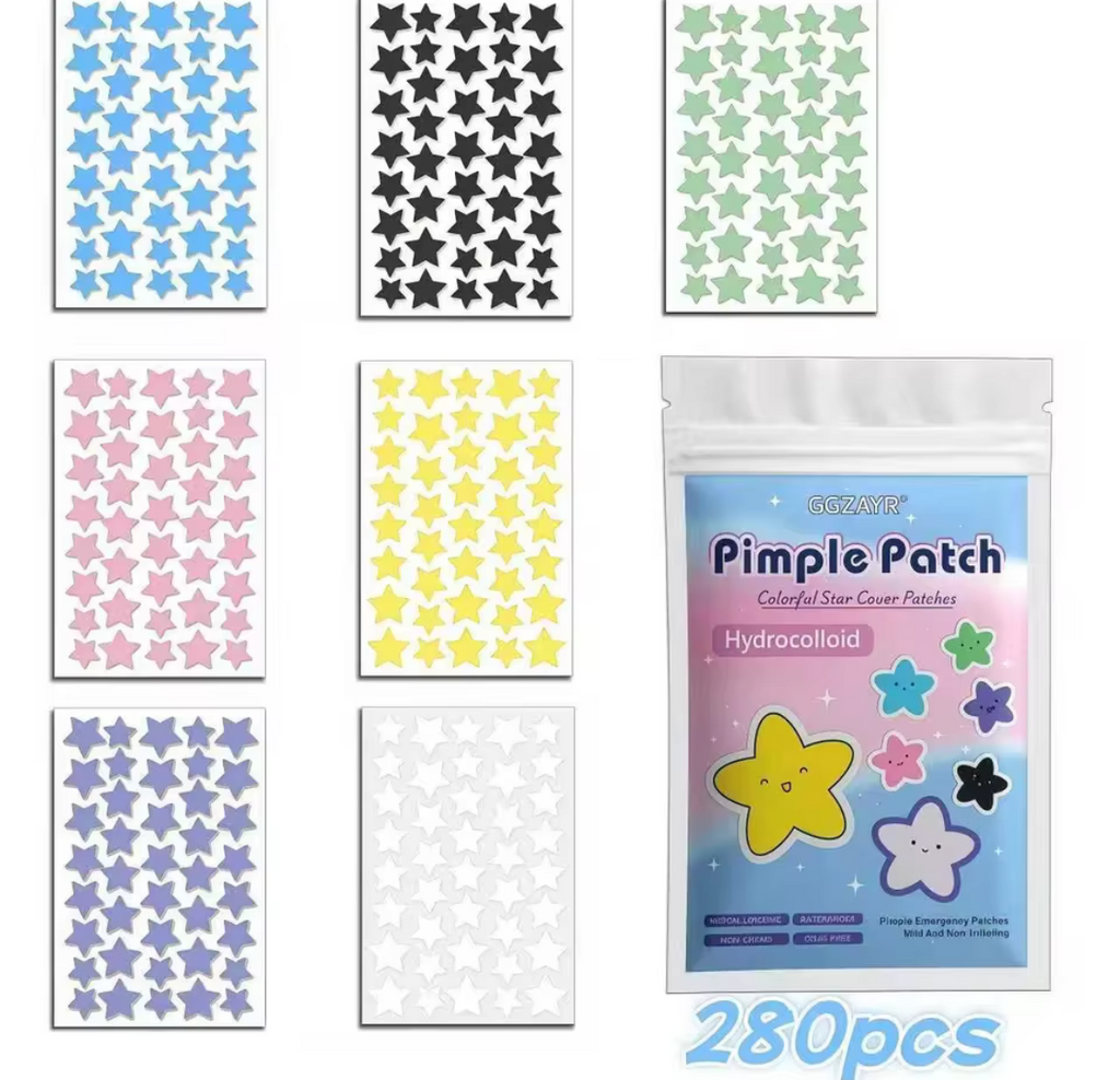 ⭐ Star-Shaped Hydrocolloid Pimple Patches – Colorful Acne Spot Treatment