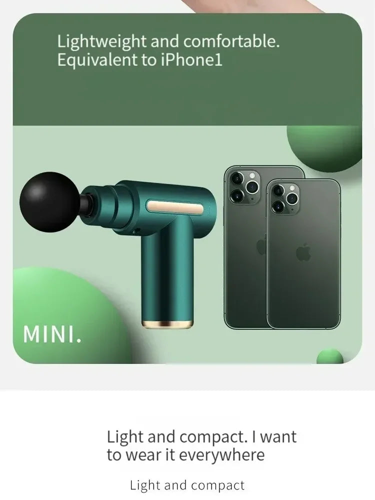 Fascial Massage Gun Electric Percussion Pistol Massager Body Relaxation With LED Touch Screen 4 Replaceable Massage Head