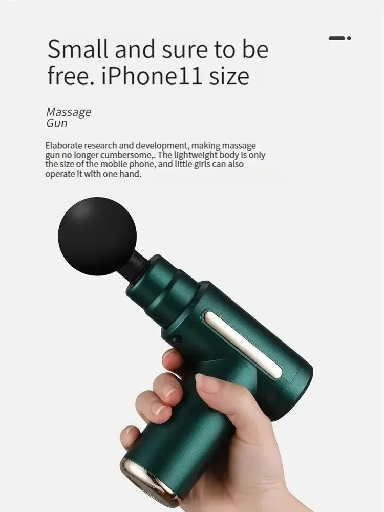 Fascial Massage Gun Electric Percussion Pistol Massager Body Relaxation With LED Touch Screen 4 Replaceable Massage Head