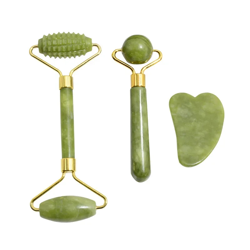 Natural Jade Roller Face Gua Sha, Natural Stone, Body Neck Massager, Acupoint, Eye Care Spa Massage Tools Massage Visage Lifting